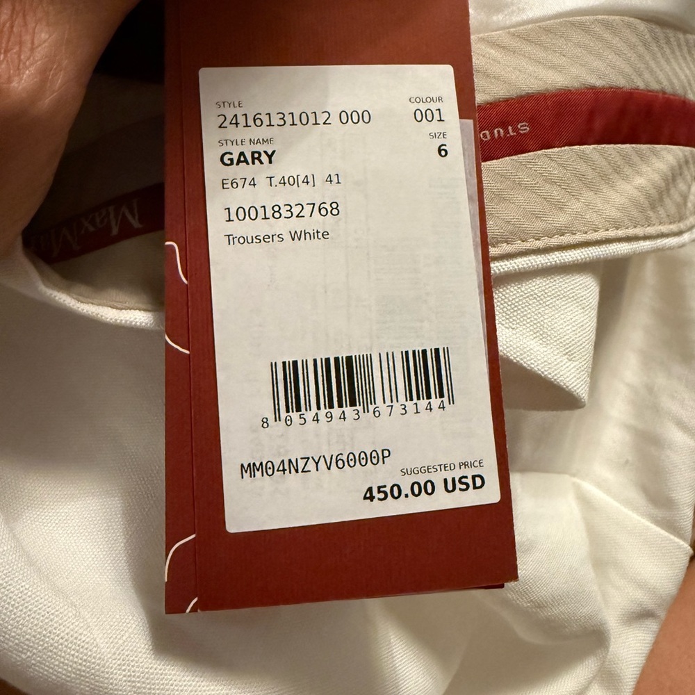 MaxMara Cream and Red Trousers